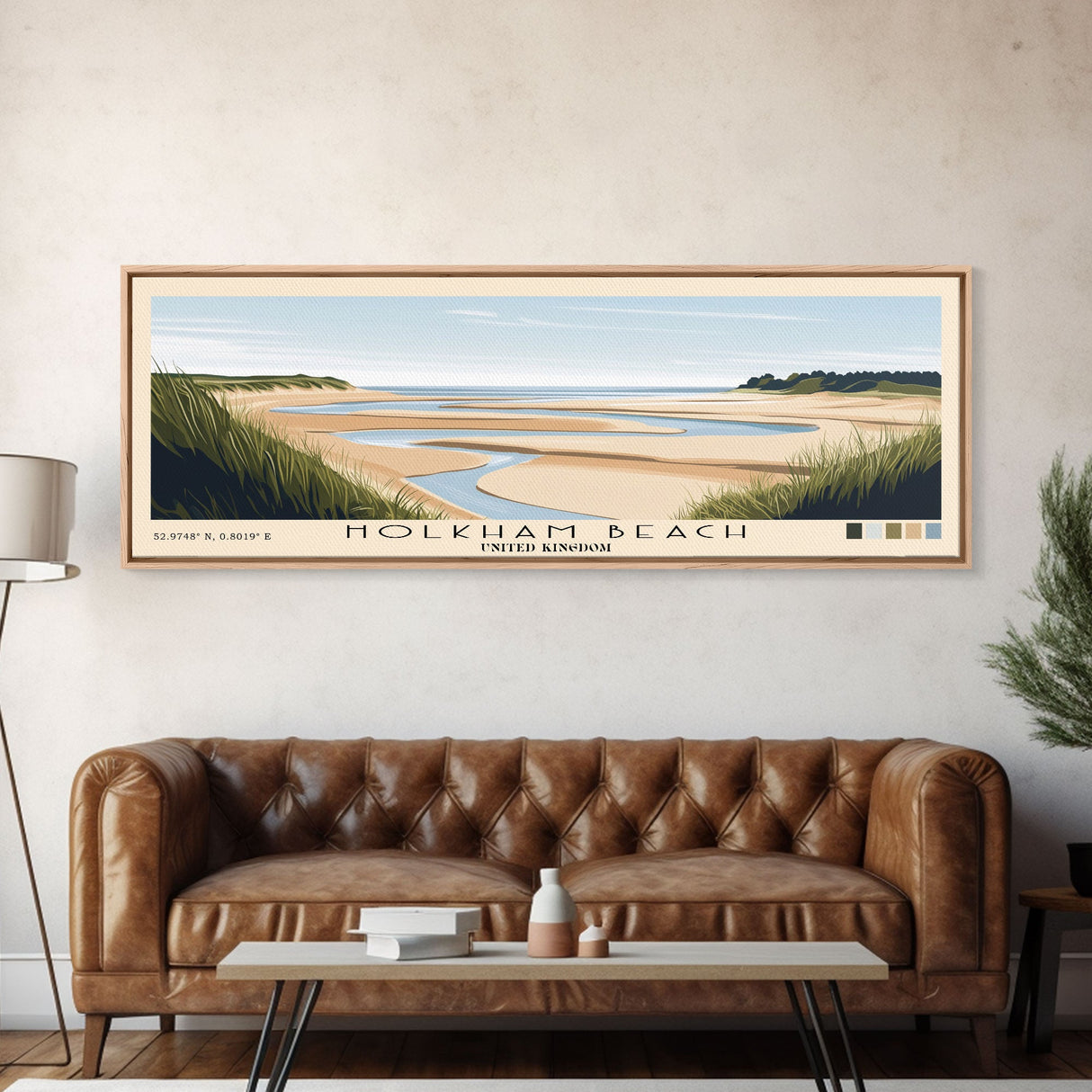 Holkham Beach, United Kingdom Panoramic Print, Vacation Gift, United Kingdom Wall Art, Beach Painting, Beach Decor, Beach Or Lakehouse Art