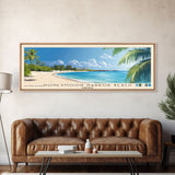 Honeymoon Harbor Beach, Bahamas Panoramic Beach Print, Vacation Gift, Bahamas Wall Art, Framed Canvas Print, Framed Beach Painting