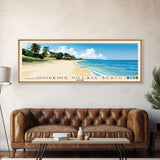 Hopkins Village Beach, Belize Panoramic Print, Vacation Gift, Belize Wall Art, Beach Painting, Beach Decor, Large Wall Art, Wood Frame Art