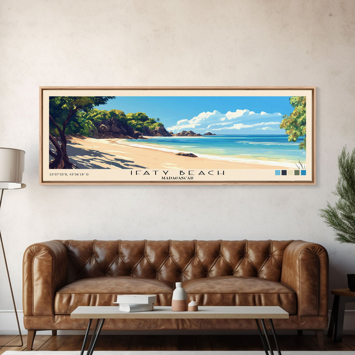 Ifaty Beach, Madagascar Panoramic Beach Print, Vacation Gift, Madagascar Wall Art, Beach Painting, Beach Decor, Beach Painting