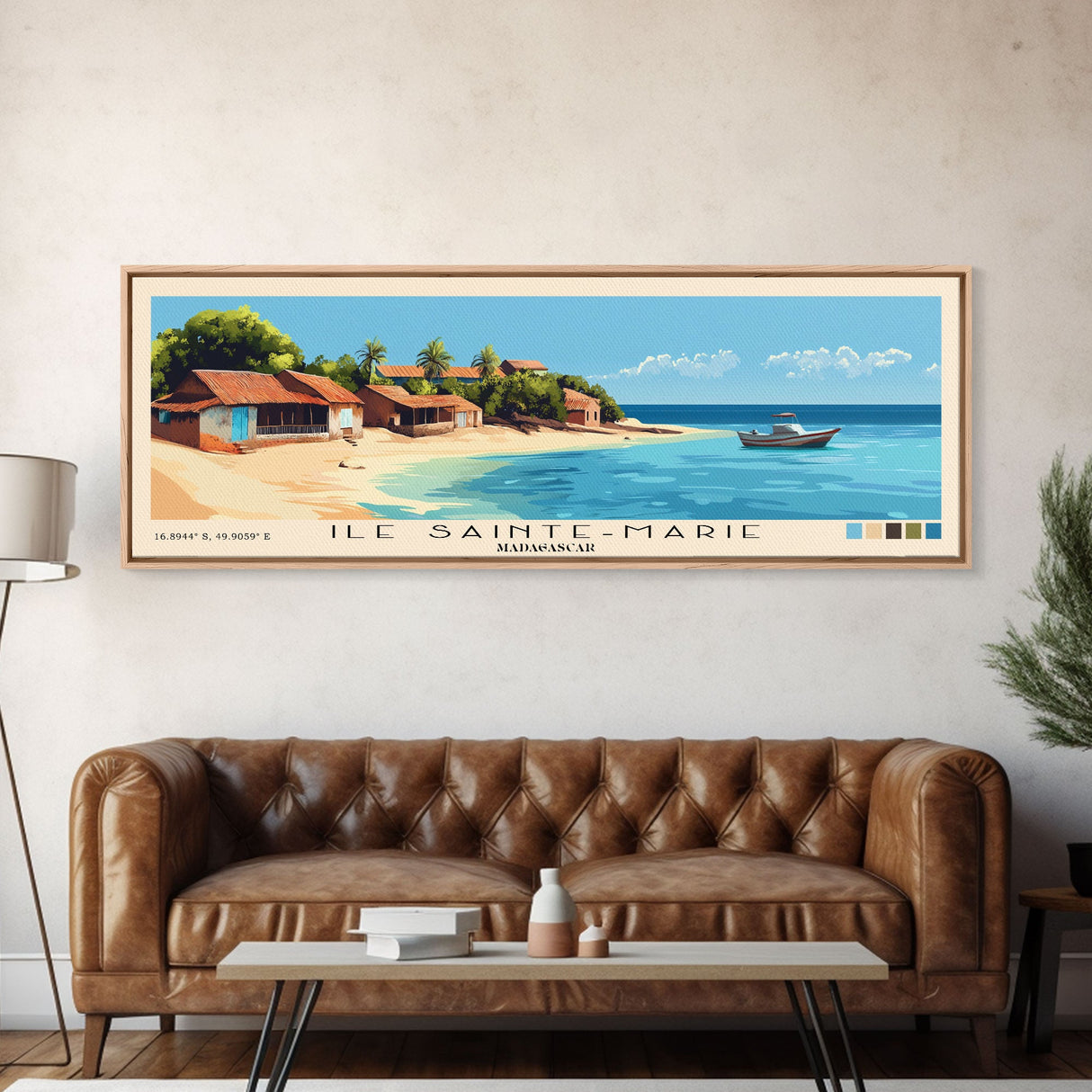 Ile Sainte-Marie, Madagascar Panoramic Beach Print, Vacation Gift, Madagascar Wall Art, Beach Painting, Beach Decor, Beach Painting