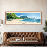 Ile aux Cerfs, Mauritius Panoramic Beach Print, Vacation Gift, Mauritius Wall Art, Framed Canvas Print, Framed Beach Painting