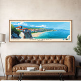 Irakli Beach, Bulgaria Panoramic Print, Vacation Gift, Bulgaria Wall Art, Beach Painting, Beach Decor, Large Wall Art, Wood Frame Art