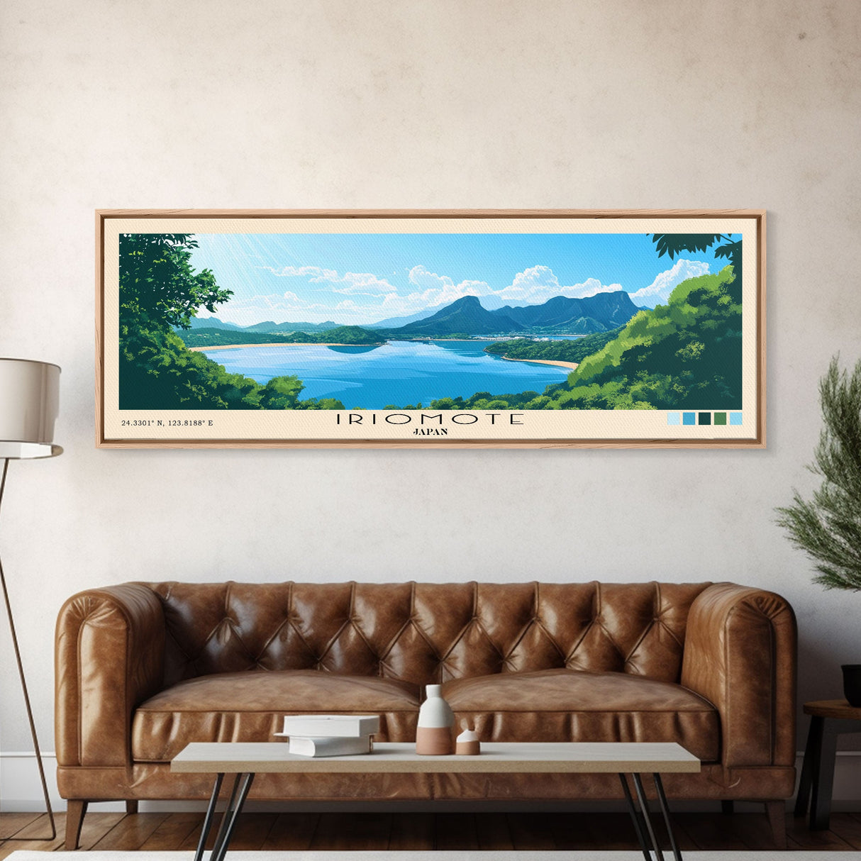 Iriomote, Japan Panoramic Beach Print, Vacation Gift, Japan Wall Art, Framed Canvas Print, Framed Beach Painting