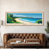 James Bond Beach, Jamaica Panoramic Beach Print, Vacation Gift, Jamaica Wall Art, Framed Canvas Print, Framed Beach Painting