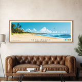 Kite Beach, Dominican Republic Panoramic Print, Vacation Gift, Dominican Republic Wall Art, Beach Painting, Beach Decor, Large Wall Art, Wood Frame Art