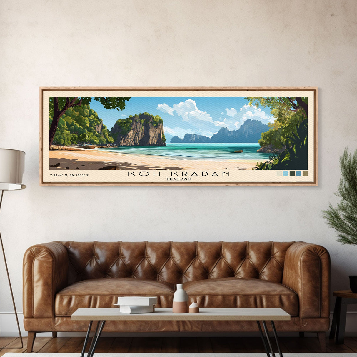 Koh Kradan, Thailand Panoramic Print, Vacation Gift, Thailand Wall Art, Beach Painting, Beach Decor, Beach Or Lakehouse Art