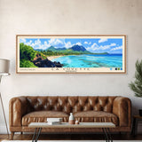 La Cuvette, Mauritius Panoramic Print, Vacation Gift, Mauritius Wall Art, Beach Painting, Beach Decor, Large Wall Art, Wood Frame Art