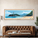 Lamma Power Station Beach, Hong Kong Panoramic Print, Vacation Gift, Hong Kong Wall Art, Beach Painting, Beach Decor, Large Wall Art, Wood Frame Art