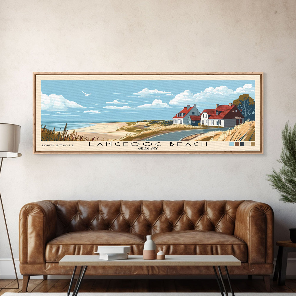 Langeoog Beach, Germany Panoramic Print, Vacation Gift, Germany Wall Art, Beach Painting, Beach Decor, Beach Or Lakehouse Art