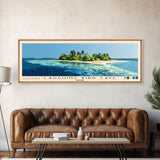 Laughing Bird Caye, Belize Panoramic Beach Print, Vacation Gift, Belize Wall Art, Framed Canvas Print, Framed Beach Painting