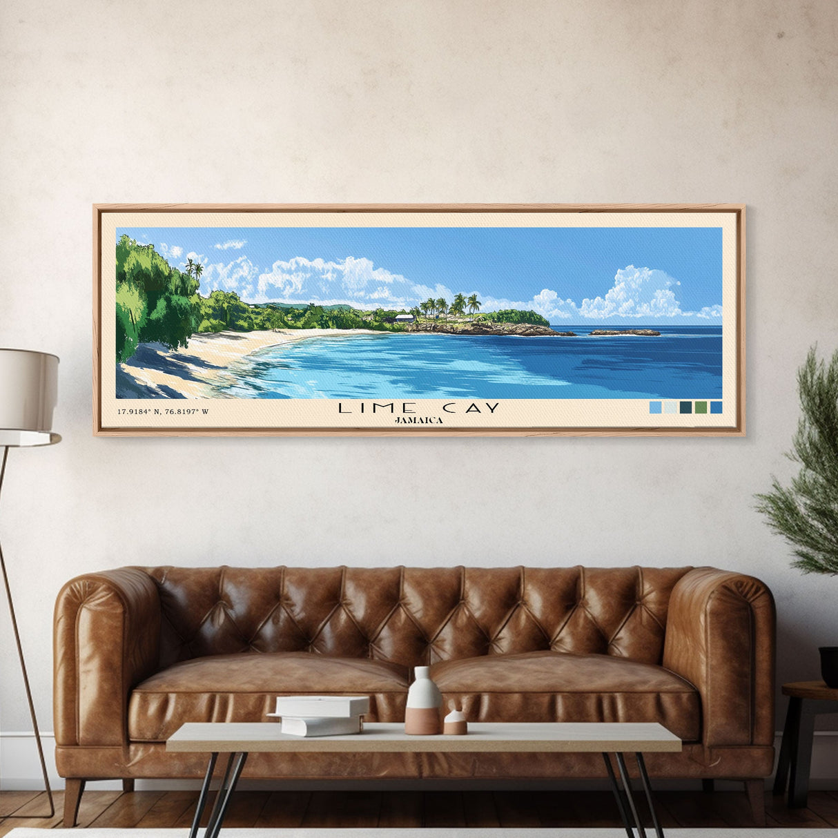 Lime Cay, Jamaica Panoramic Print, Vacation Gift, Jamaica Wall Art, Beach Painting, Beach Decor, Beach Or Lakehouse Art