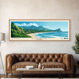 Lombok, Indonesia Panoramic Beach Print, Vacation Gift, Indonesia Wall Art, Framed Canvas Print, Framed Beach Painting