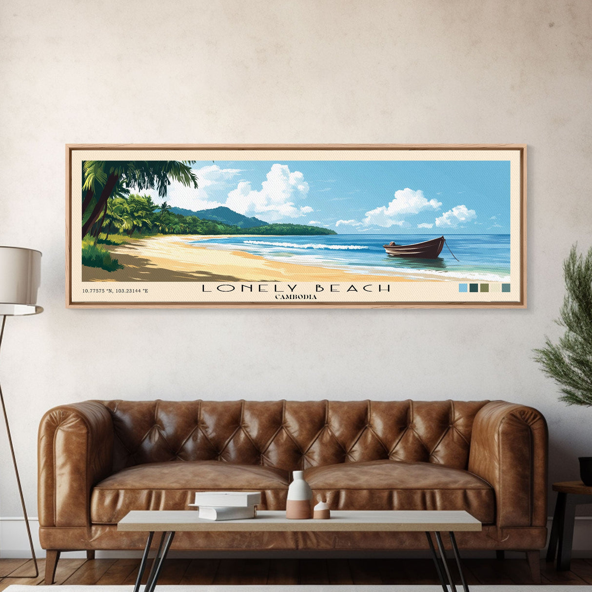 Lonely Beach, Cambodia Panoramic Print, Vacation Gift, Cambodia Wall Art, Vacation Wall Art, Vacatation Memories, Beach Decor, Beach Or Lakehouse Art