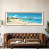 Long Island, Bahamas Panoramic Beach Print, Vacation Gift, Bahamas Wall Art, Beach Painting, Beach Decor, Beach Painting