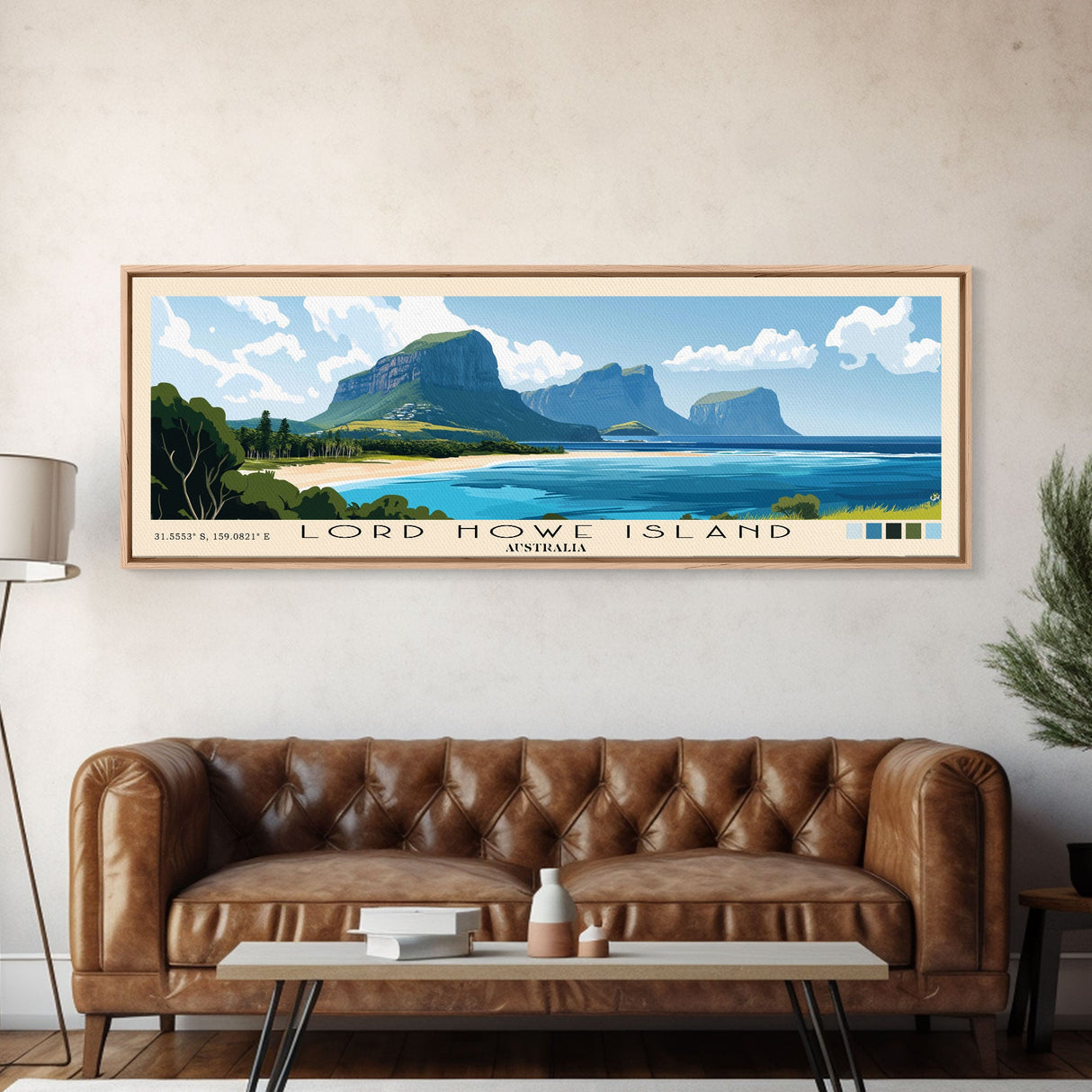 Lord Howe Island, Australia Panoramic Print, Vacation Gift, Australia Wall Art, Vacation Wall Art, Vacatation Memories, Beach Decor, Beach Or Lakehouse Art