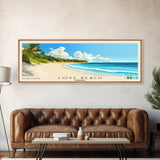 Love Beach, Bahamas Panoramic Print, Vacation Gift, Bahamas Wall Art, Beach Painting, Beach Decor, Large Wall Art, Wood Frame Art