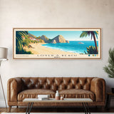 Lover’s Beach, Mexico Panoramic Beach Print, Vacation Gift, Mexico Wall Art, Framed Canvas Print, Framed Beach Painting