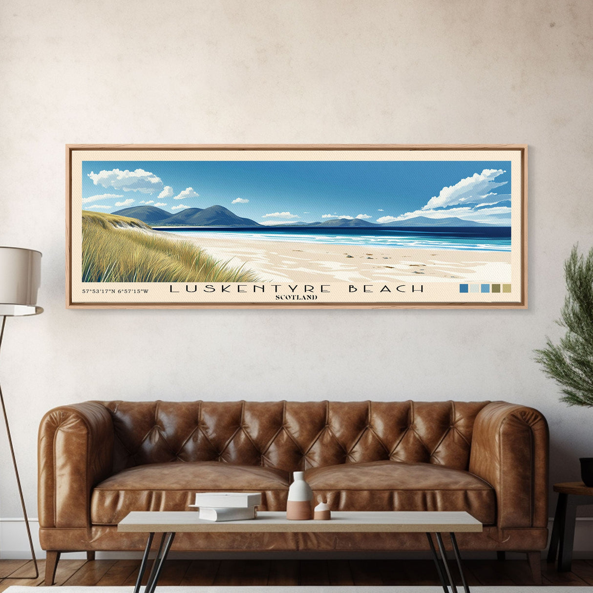 Luskentyre Beach, Scotland Panoramic Beach Print, Vacation Gift, Scotland Wall Art, Beach Painting, Beach Decor, Beach Painting