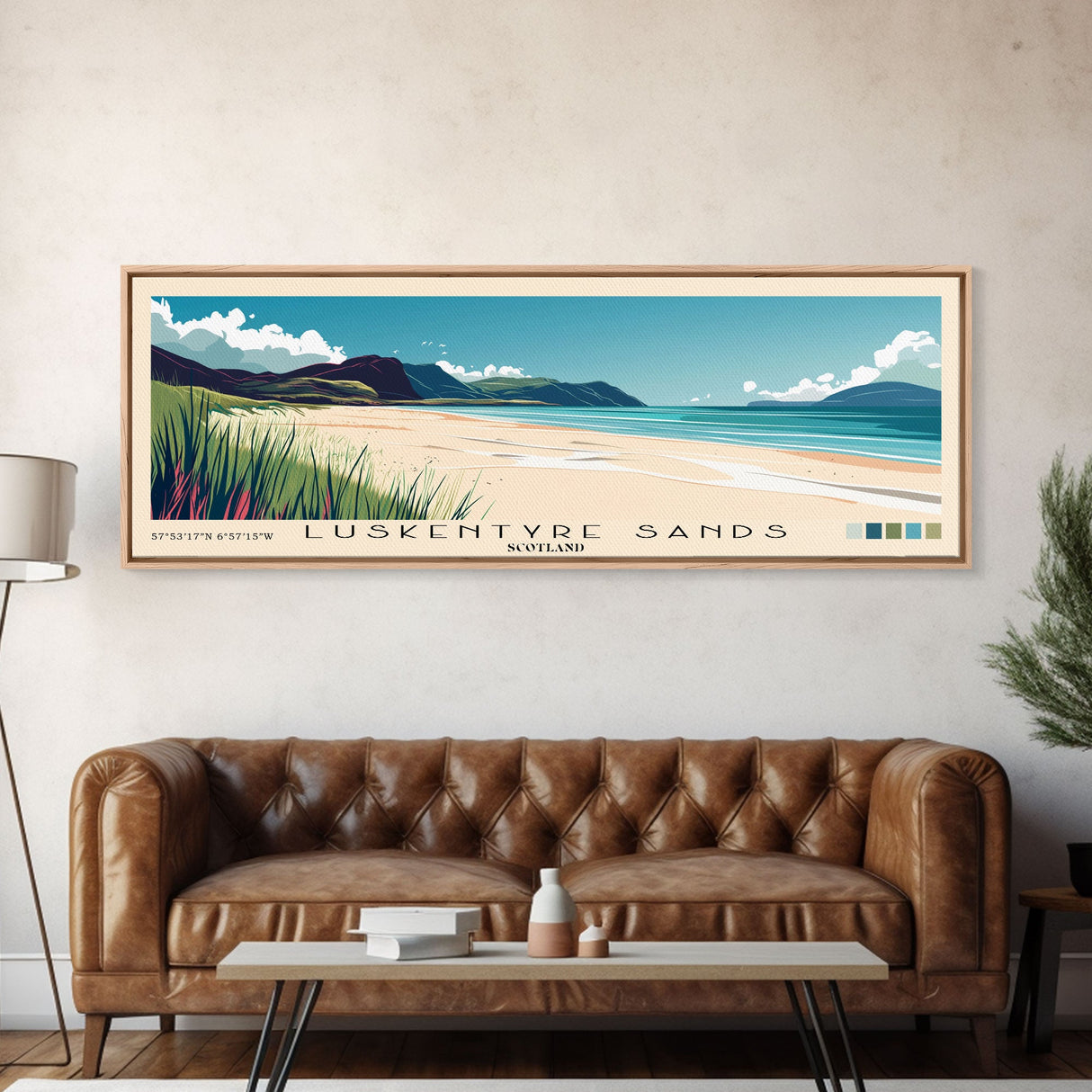 Luskentyre Sands, Scotland Panoramic Print, Vacation Gift, Scotland Wall Art, Beach Painting, Beach Decor, Large Wall Art, Wood Frame Art