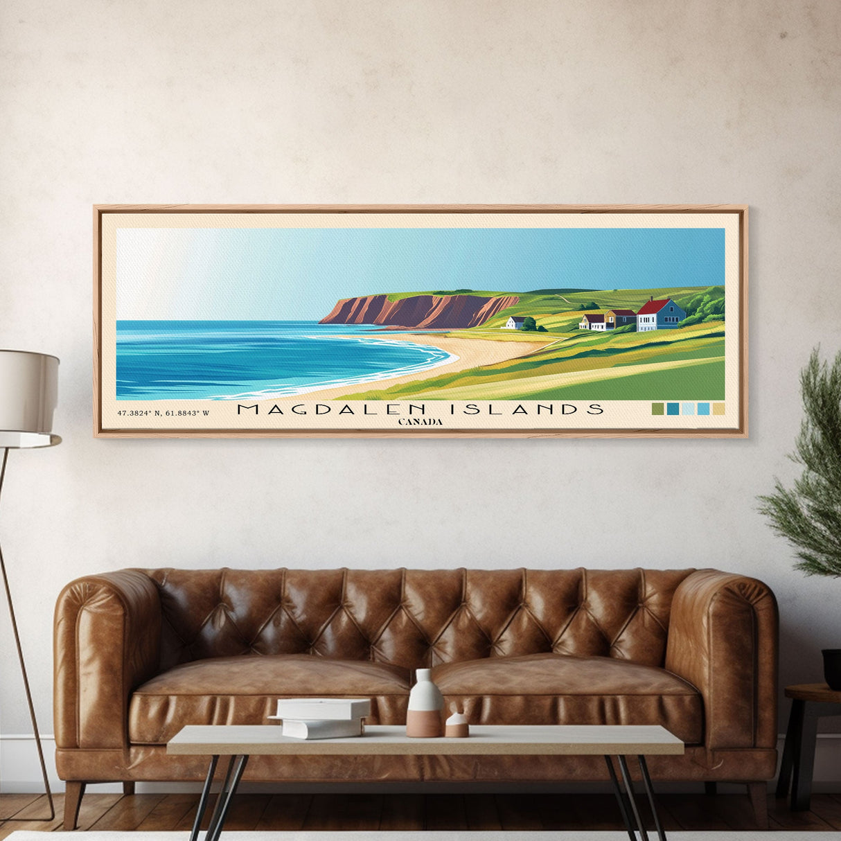 Magdalen Islands, Canada Panoramic Print, Vacation Gift, Canada Wall Art, Beach Painting, Beach Decor, Beach Or Lakehouse Art