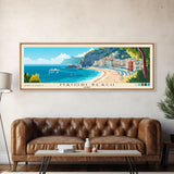 Maiori Beach, Italy Panoramic Print, Vacation Gift, Italy Wall Art, Beach Painting, Beach Decor, Beach Or Lakehouse Art