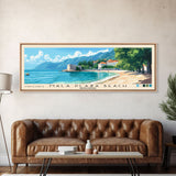 Mala Plaža Beach, Montenegro Panoramic Print, Vacation Gift, Montenegro Wall Art, Beach Painting, Beach Decor, Large Wall Art, Wood Frame Art