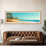 Marina Beach, India Panoramic Print, Vacation Gift, India Wall Art, Beach Painting, Beach Decor, Large Wall Art, Wood Frame Art