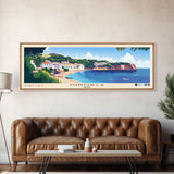 Minorca, Spain Panoramic Beach Print, Vacation Gift, Spain Wall Art, Framed Canvas Print, Framed Beach Painting