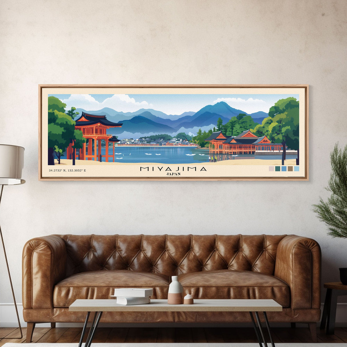 Miyajima, Japan Panoramic Print, Vacation Gift, Japan Wall Art, Beach Painting, Beach Decor, Beach Or Lakehouse Art