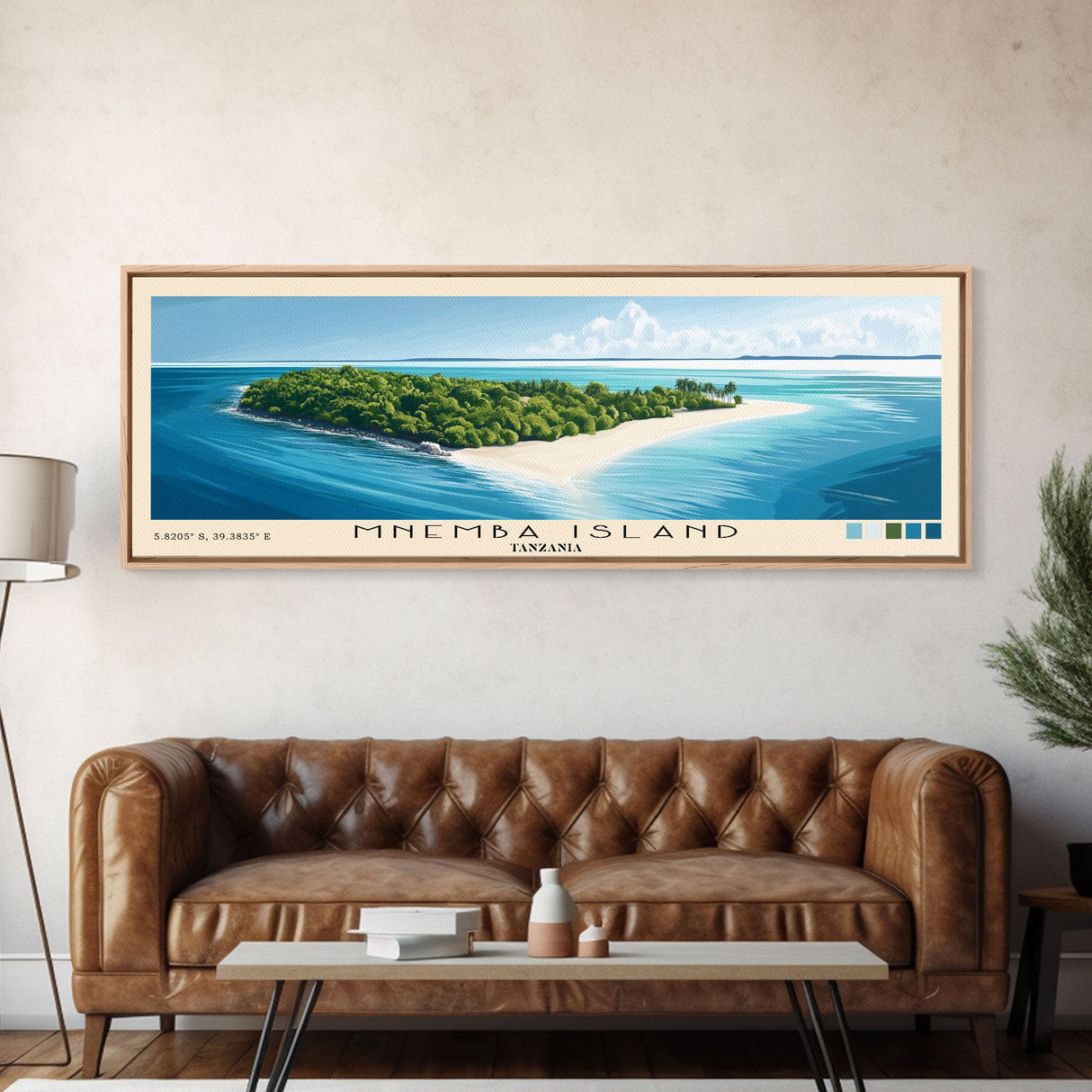 Mnemba Island, Tanzania Panoramic Beach Print, Vacation Gift, Tanzania Wall Art, Beach Painting, Beach Decor, Beach Painting