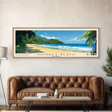 Monkey Beach, Malasyia Panoramic Print, Vacation Gift, Malasyia Wall Art, Beach Painting, Beach Decor, Large Wall Art, Wood Frame Art