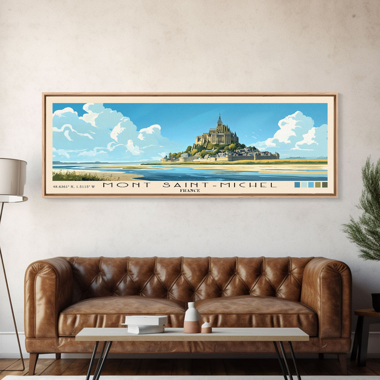 Mont Saint-Michel, France Panoramic Print, Vacation Gift, France Wall Art, Vacation Wall Art, Vacatation Memories, Beach Decor, Beach Or Lakehouse Art