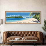 Muri Beach, Cook Islands Panoramic Beach Print, Vacation Gift, Cook Islands Wall Art, Framed Canvas Print, Framed Beach Painting