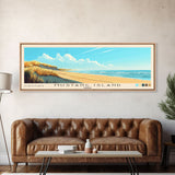 Mustang Island, Texas Panoramic Beach Print, Vacation Gift, Texas Wall Art, Beach Painting, Beach Decor, Beach Painting