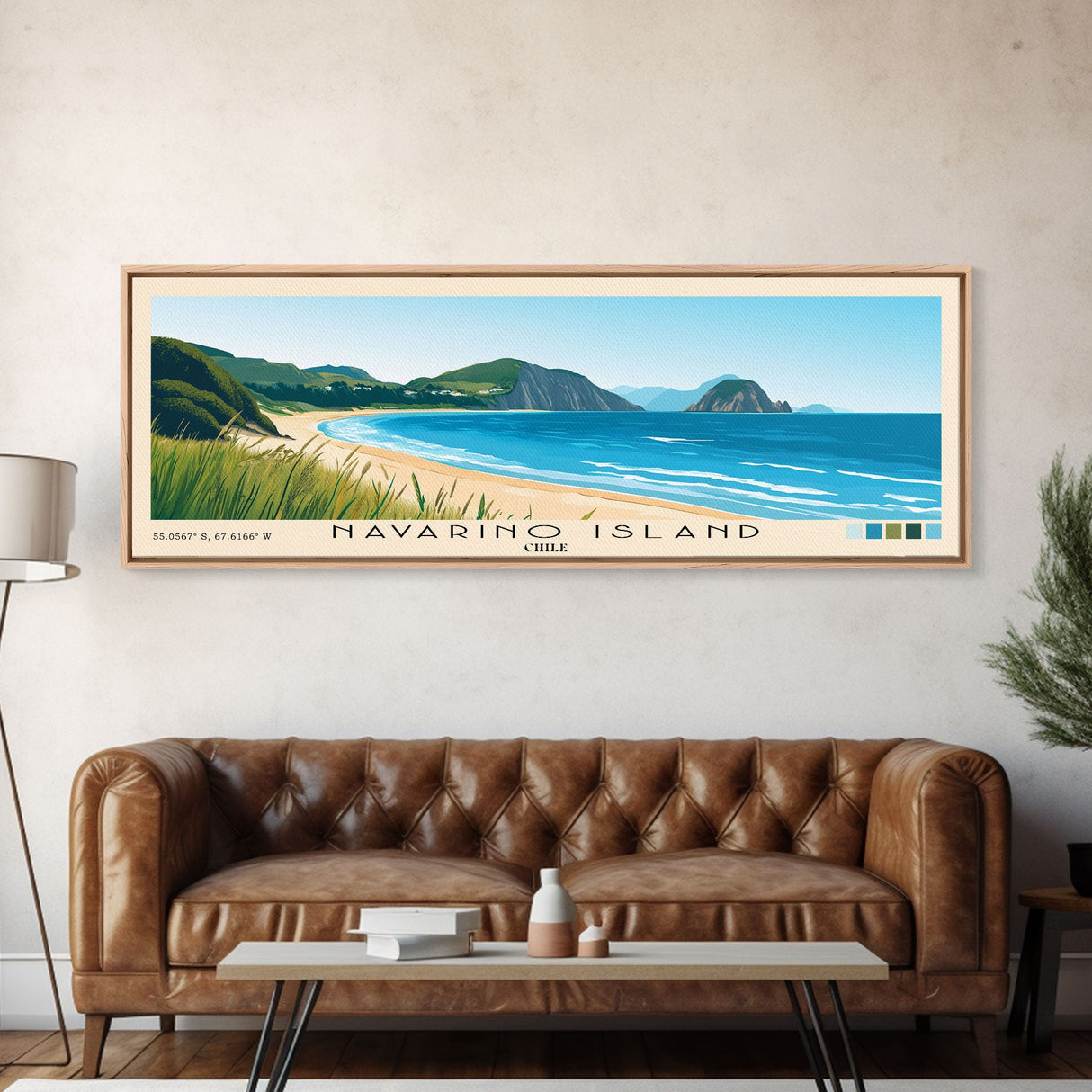 Navarino Island, Chile Panoramic Print, Vacation Gift, Chile Wall Art, Beach Painting, Beach Decor, Beach Or Lakehouse Art