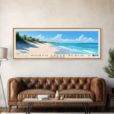 North Creek Beach, Turks and Caicos Panoramic Beach Print, Vacation Gift, Turks and Caicos Wall Art, Framed Canvas Print, Framed Beach Painting