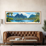 Nuka Hiva, French Polynesia Panoramic Beach Print, Vacation Gift, French Polynesia Wall Art, Beach Painting, Beach Decor, Beach Painting