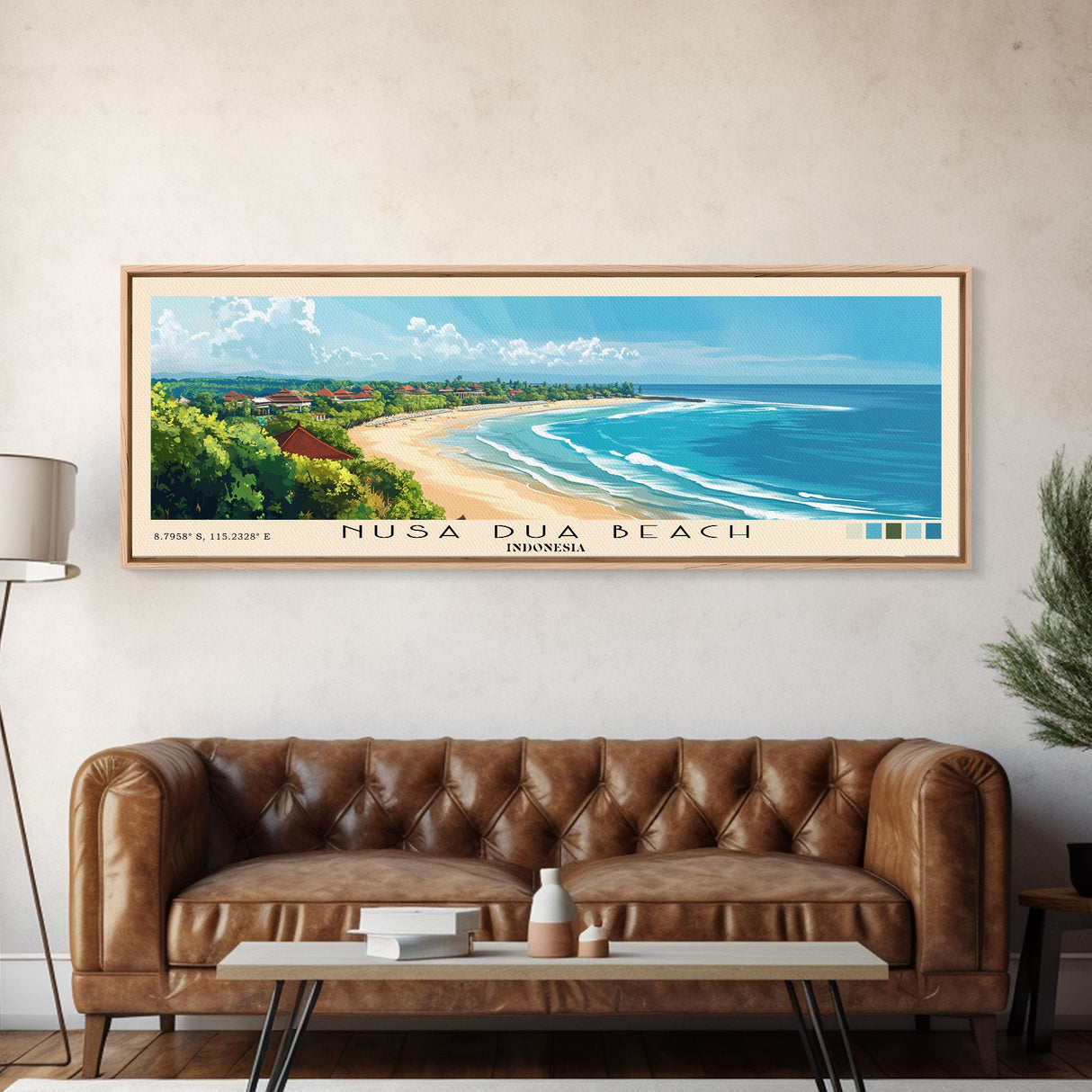 Nusa Dua Beach, Indonesia Panoramic Print, Vacation Gift, Indonesia Wall Art, Vacation Wall Art, Vacatation Memories, Beach Decor, Beach Or Lakehouse Art