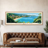 Ocho Rios Bay, Jamaica Panoramic Print, Vacation Gift, Jamaica Wall Art, Beach Painting, Beach Decor, Large Wall Art, Wood Frame Art