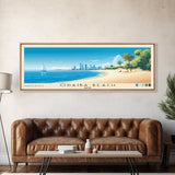 Odaiba Beach, Japan Panoramic Beach Print, Vacation Gift, Japan Wall Art, Framed Canvas Print, Framed Beach Painting