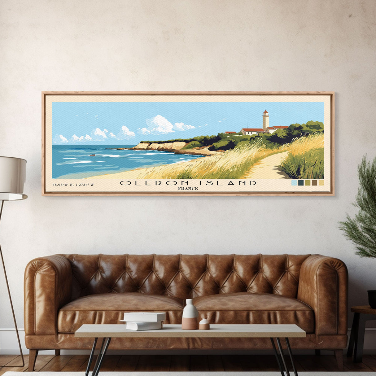 Oleron Island, France Panoramic Print, Vacation Gift, France Wall Art, Beach Painting, Beach Decor, Large Wall Art, Wood Frame Art