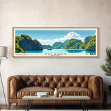 Palawan, Philippines Panoramic Print, Vacation Gift, Philippines Wall Art, Beach Painting, Beach Decor, Large Wall Art, Wood Frame Art