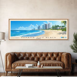 Panama City Beach, Florida Panoramic Print, Vacation Gift, Florida Wall Art, Beach Painting, Beach Decor, Large Wall Art, Wood Frame Art