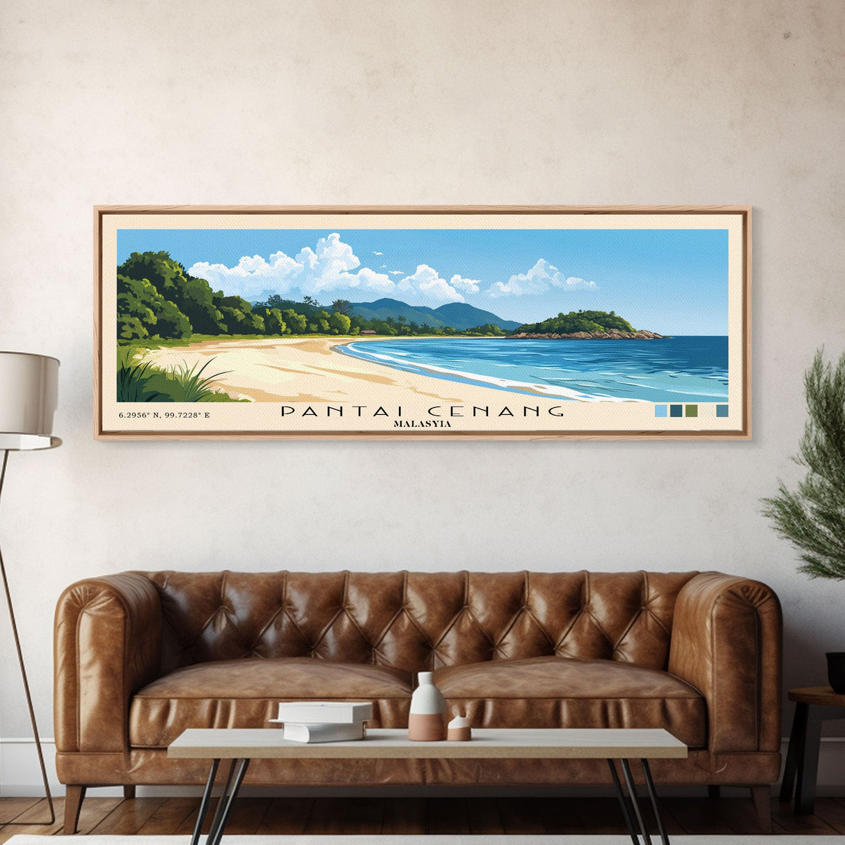 Pantai Cenang, Malasyia Panoramic Print, Vacation Gift, Malasyia Wall Art, Vacation Wall Art, Vacatation Memories, Beach Decor, Beach Or Lakehouse Art