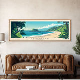 Peacocks, Costa Rica Panoramic Beach Print, Vacation Gift, Costa Rica Wall Art, Beach Painting, Beach Decor, Beach Painting