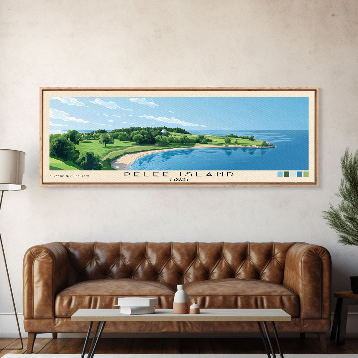 Pelee Island, Canada Panoramic Print, Vacation Gift, Canada Wall Art, Beach Painting, Beach Decor, Large Wall Art, Wood Frame Art