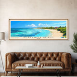 Placencia Beach, Belize Panoramic Beach Print, Vacation Gift, Belize Wall Art, Framed Canvas Print, Framed Beach Painting