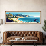 Playa de Maro, Spain Panoramic Print, Vacation Gift, Spain Wall Art, Beach Painting, Beach Decor, Large Wall Art, Wood Frame Art