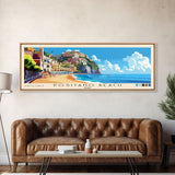 Positano Beach, Italy Panoramic Print, Vacation Gift, Italy Wall Art, Beach Painting, Beach Decor, Beach Or Lakehouse Art